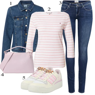 Outfit s Modrá/Tmavě modrá/Světle modrá Vintage Bund/Krátké Džínové Bundičky/Džínové Bund Only "Stylová letní nálada"