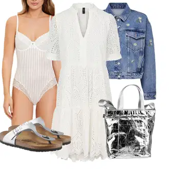 Outfity pro léto s Krémová/Bílá Košilové šaty/Letní Šaty/Boho Šaty Elegantní/Šaty na Konfirmaci/Krajkové Šaty/Mušelínové šaty/Občanské šaty/Šaty Niki/Háčkované Šaty/Boho Letní Šaty/Francouzské šaty yas "Outfit na léto"