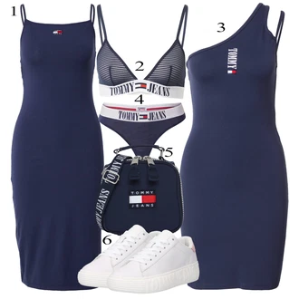 outfit mit Čevlj Superge Luknjasta/Superge z Bleščicami/Superge z ježkom/Teddy superga/Superge Z Bočno Zadrgo Tommy Jeans "Poletna oblačila"