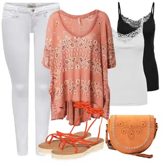 Outfit s Oranžová/Červená Espadrille sandál/Gladiátorská sandála/Římská sandála/Páskový Sandál/Pletený Sandál/Letní Bota nine west "Outfit na léto"