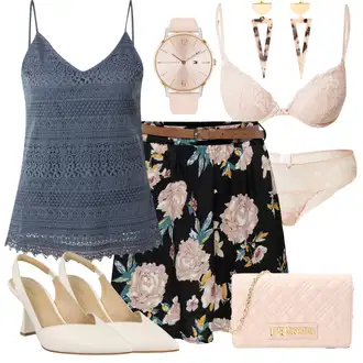 Outfit sa Crna/Smeđa/Crvena/Pink/Ljubičasta Suknja na Omot/Cvjetna Suknja/Suknja Iz 90-ih/Suknja s printom Only "Outfit za ljeto"