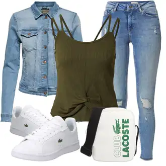 Kombinacije za Oktoberfest moderne sa Plava/Svjetloplava Kožna Jakna/Traperice s Rupom/Kožne jakne/Push-up Traperice/Traperice s Prorezom Only "Outfit Za Ljeto"Look: Rap, moderne, Prekrasan, cool, Besprijekorno, Disko, Old Money