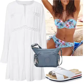 Mom Pričest Outfit sa Bijela Haljina Veći Broj/Tunika Lascana "Outfit za odmor"Look: Stil, Rap, Transparentan, moderne, Babydoll, Preodjeven, Boho, Prevelik, Španjolske, Pomorski, Sveučilišna, Mom, Brvnare, Krštenje, Majčin dan, Pričest