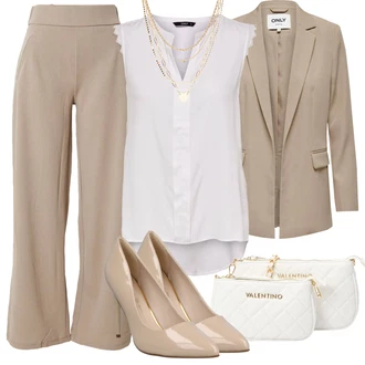 Kombinacije za bucmaste Matični ured sa Bež/Smeđa Elegantna Cipela/Vintage Pumpa/Cipela Peep Toe/Pumpica S Visokim Prednjim Dijelom/Salonka Na Visoku Petu/Poslovna Obuća/Salonka & Visoki Pet/Udobna pumpa Buffalo "Outfit za ured"Look: Posebne prigode, 30. rođendan, 18. rođendan, Kazalište, 70. rođendan, 60. rođendan, Matični ured