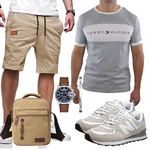 Khaki/Beige Chino Shorts/Cargo Short/Kurze Hose/Bermuda/Baggy Short/Musselin Shorts JMIERR kombinieren