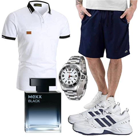Dunkelblau/Blau Baggy Short/Mesh Short/Sweatshorts/Bermuda/Kurze Hose/Musselin Shorts/Leinen-short Lacoste kombinieren