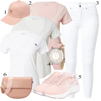 Športne Outfiti mit Roza/Zlati Tekaški copat/Gimnastični čevelj/Fitnes copat/Fitnes copat/Teniški copat Nike "poletni videz"