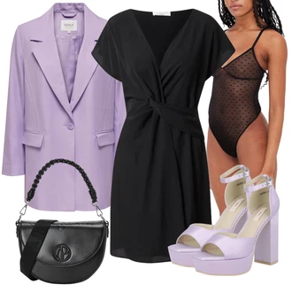 Outfit s Fialová Lodička na Platformě/Bota s Platformou/Bota Na Podpatku/Peeptoe/Platform Sandal/Sandál s podpatkem/Sandál Na Širokém Podpatku/Sandál Na Podpatku nly by nelly "Perfektní na léto"