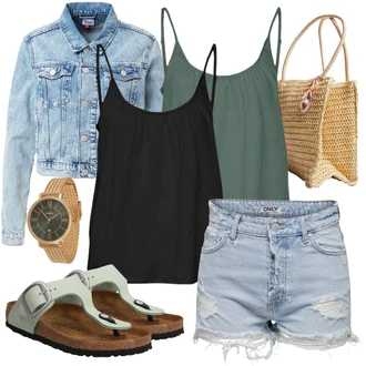 Outfity z džínu s Světle modrá/Bílá Džíny s Dírou/Vintage džíny/Kožené bundy/Džíny s Rozparkem/Navlékací džíny/Džíny Culottes Only "Perfektní na léto"
