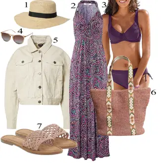 sviatočné Outfit sa Ljubičaste boje/Ljubičasta Hipi haljina/Duga Ljetna Haljina/Elegantna Boho Haljina/Maksi Haljina/Haljina S Printom/Boho Ljetna Haljina Lascana "Outfit za ljeto"Look: Boho, sviatočné, Hippie, Rap