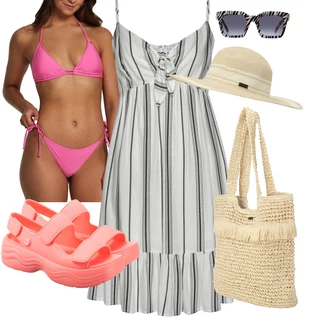 Outfit sa ROXY, Bež/Pastelne boje Šešir ROXY "Outfit za ljeto"