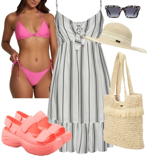 Outfit s ROXY, Pastelové barvy/Béžová Klobouk ROXY "Plážový outfit"