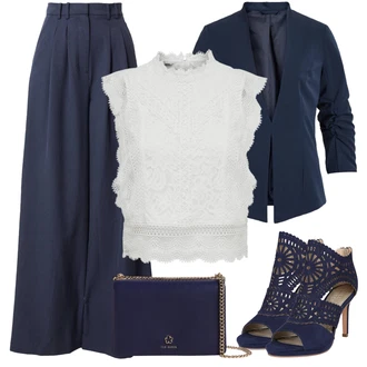 Outfit sa Plava/Tamnoplava Ljetna Cipela/Cipela Bez Vezica/Čizmica ljetna gležnjača/Elegantna Cipela/Sandala na Petu/Sandala s petom Bullboxer "Savršen za posao"