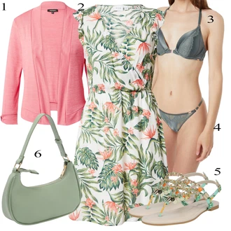 Outfit sa Zeleno/Bijela Haljina Veći Broj Vila "Outfit za ljeto"