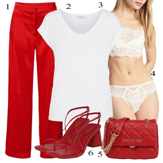 outfit mit Krem/Bela Kratka majica/Majica Vrh/Casual Majica/Klasična Dolžina/Moški tekaški copati/Majica Pieces "poletni videz"