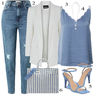 Kombinacije za bucmaste Matični ured sa Svjetloplava cipela s remenom/Salonka & Visoki Pet/Sandala na Petu/Salonka s Kopčom/Sandala s vratilom/Sandala s petom Karolina Kurkova Originals "Outfit za ljeto"Look: Koncer, Rođendan, Gala, dan na plaži, Posebne prigode, Matični ured, Malle, 30. rođendan, Festival, 18. rođendan