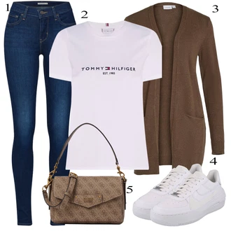 Midi outfit mit Khaki/Siva/Rjava/Bež Pletene velika velikost/Pletenina/Plašč Vila "Poletna oblačila"