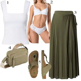 outfit mit Rjava Birkenstock "Poletna oblačila"