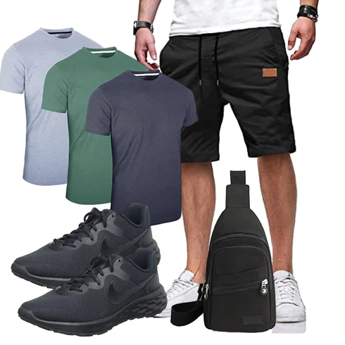 Schwarz/Dunkelgrau/Khaki Chino Shorts/Cargo Short/Bermuda/Kurze Hose/Baggy Short/Musselin Shorts JMIERR kombinieren