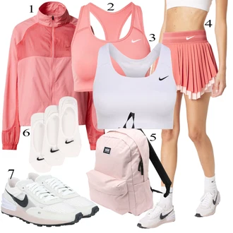Športne Outfiti mit Roza Nike, Roza Nike, Rjava Nike, Nike "Poletna oblačila"