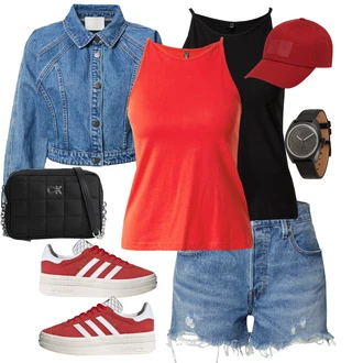 Outfity s kloboukem s ?erná/Tmav? ?edá/?edá Ko?ený náramek/Dámské chytré hodinky/Nástroj pro hodinky Adidas Originals "Sportovní letní outfity"