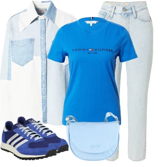 Outfity pro léto s Světle modrá Mom Jean/Dad Džíny/Girlfriend Džíny/Zužující se Džíny/Boyfriend Džínové kalhoty/Zkrácené Džíny/Capri Džíny/Kožená Pánská Bund/Vintage džíny/High Waist Džínové Kalhoty levi's ® "Sportovní letní outfity"