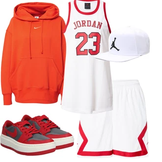 Outfit s Bílá Kšiltovka Jordan "Sportovní letní outfity"