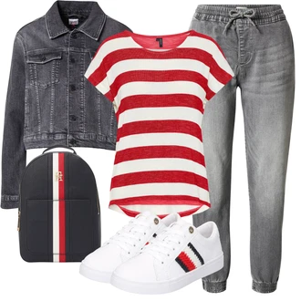 Džínovina Outfit s Šedá/Tmavě šedá/Světle šedá Boyfriend Džínové kalhoty/Zužující se Džíny/Termální Džíny/Pánské tričko/Kožená bunda/Dad Džíny/Sweat Džíny/Mom Jean/Girlfriend Džíny/Formální Košile Only "Sportovní letní outfity"