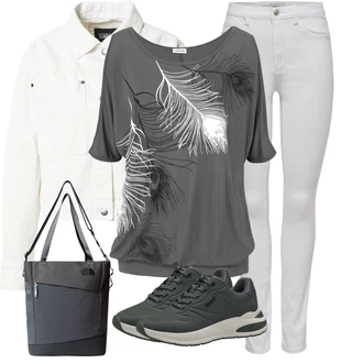 Outfit s Černá Šněrovací Bota/Nízká bota na podpatku/Zimní bota/Nízká Teniska/Běžecká bota Tamaris "Sportovní letní outfity"