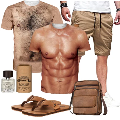 Khaki/Beige Chino Shorts/Cargo Short/Kurze Hose/Bermuda/Musselin Shorts/Baggy Short AlvaQ kombinieren