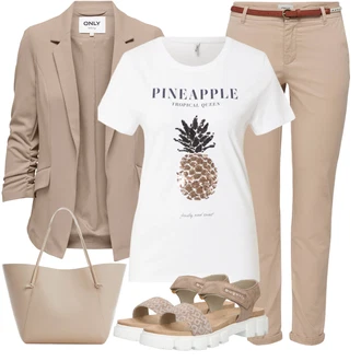 Outfity pro 18. narozeniny Host s Béžová/Khaki/Hnědá Twillová Kalhoty/Úzká Kalhoty/Bengaline Kalhoty/Skinny Kalhoty Only "Stylová letní nálada"