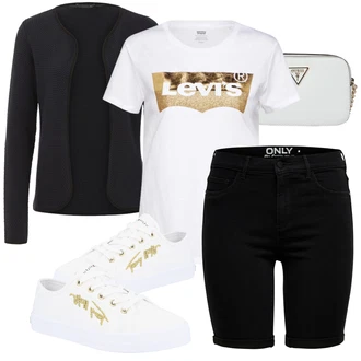 Oblečení se sukní S křivkami s Černá/Tmavě modrá/Tmavě šedá Pletenina veľkej veľkosti Only "Stylová letní nálada"