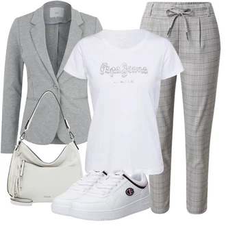 Oble?ení se sukní Károvaný s ?edá 7/8 Kalhoty/Plisovaná Kalhoty Only "Perfektní na léto"