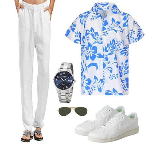 Kurz Blau Hawaii Hemd King Kameha kombinieren