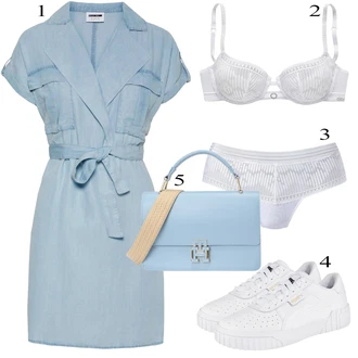 Outfit sa Svjetloplava/Plava Haljina Veći Broj/Tunika Noisy may "Lijepi ljetni look"