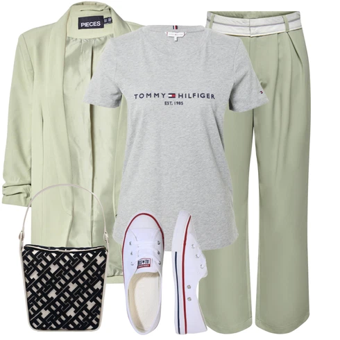 Kombinace Khaki/Tmavě Zelená/Zelená/Světle Zelená Kalhoty s Vysokým Pasem/Mušelínové kalhoty/Paperbag Kalhoty/Široká Kalhoty Only