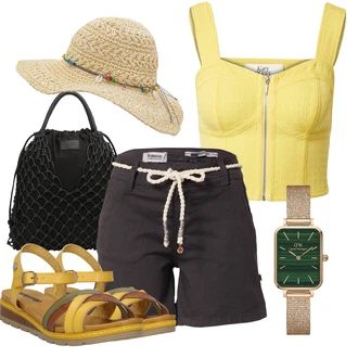 Outfity s kloboukem s ?erná Ko?ile Sublevel "Výrazný letní vzhled"