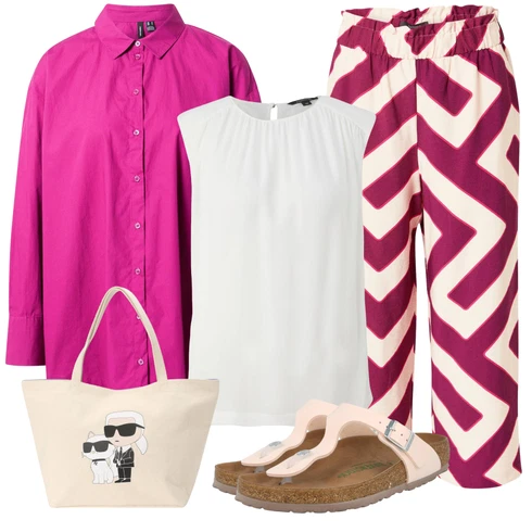 Kombinace Růžová/Fialová/Vínová/Tmavě červená Tradiční Kalhoty/Palazzo Kalhoty/Kalhoty s Potiskem/Široká Kalhoty/Mušelínové kalhoty/Culotte Kalhoty/Látková Kalhoty/Plážová Kalhoty Comma