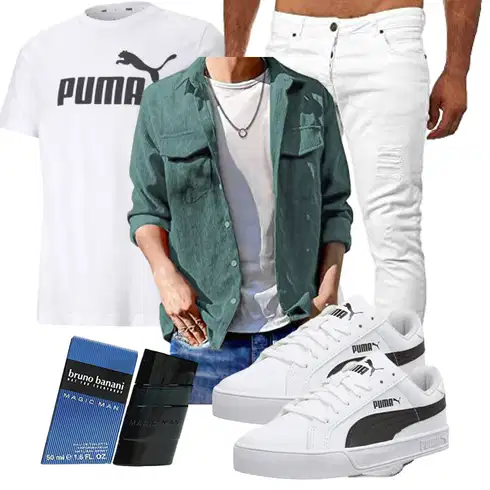 Jeans Winter Grün/Türkis/Dunkelgrün Casual Hemd/JeansHemd JMIERR kombinieren