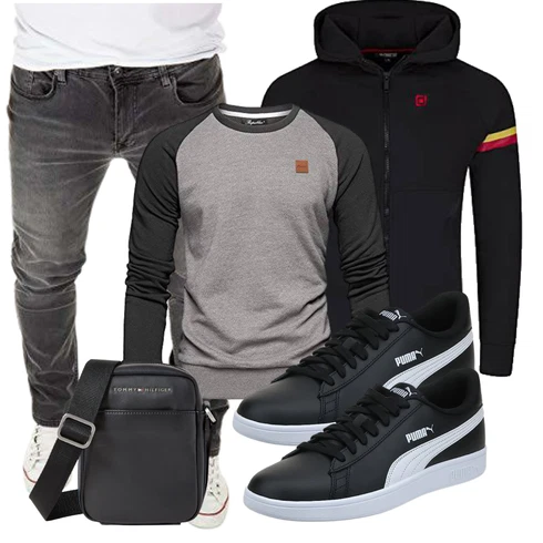 Kurz Schwarz KapuzenPullover/Hoodie/Ausgefallener Hoodie/Sport Sweatshirt/Strick Hoodie/Sweatjacke/Pullover mit Reißverschluss/Sport Hoodie Riverso kombinieren
