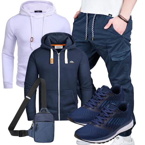 Cropped Dunkelblau/Hellblau Partner Hoodie/Vintage Hoodie/Sport Sweatshirt/Strick Hoodie/Hoodie/Ausgefallener Hoodie/Sport Hoodie/Sweatjacke Grin&Bear kombinieren
