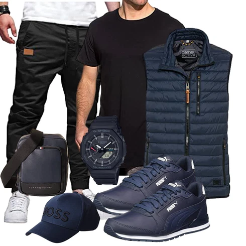 Ärmellos Hellblau/Dunkelblau/Blau HybridJacke/2in1 Jacke/SteppJacke/Verstaubare Jacke/DaunenJacke/Jacke mit Seitlichem Reißverschluss/KunstfaserJacke/SchlupfJacke/SommerdaunenJacke Camel Active kombinieren
