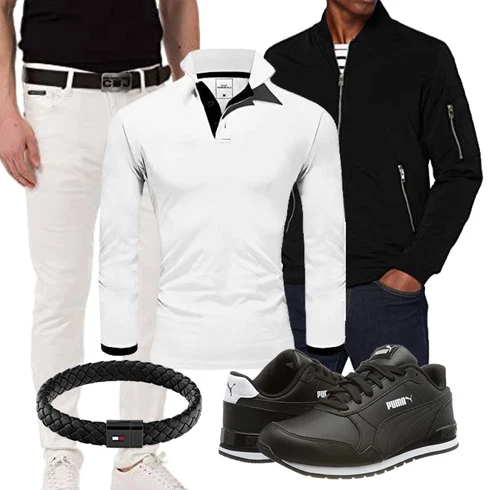 Schwarz SportJacke/ÜbergangsJacke/CordJacke/SamtJacke/Jacke mit Seitlichem Reißverschluss/BomberJacke Jack & Jones kombinieren