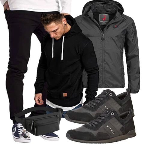 Schwarz/Hellblau Hoodie Sport Sweatshirt/Hoodie/Unisex Hoodie/Strick Hoodie/Sport Hoodie/Ausgefallener Hoodie/Kapuzenpullover REPUBLIX kombinieren