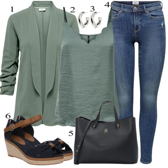 Babydoll, Stil Outfit sa Svjetloplava/Svjetlozelena/Zeleno/Tirkizna Majica I Top Veći Broj/Haljina Veći Broj/Bluza Veći Broj/Tunika Only "Outfit za ljeto"Look: 20-ih godina, Babydoll, Talijanski, Preodjeven, Seksi, Transparentan