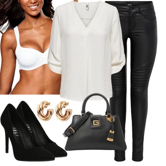 Outfit s Bílá/Krémová Tričková Podprsenka/Měkká podprsenka/Odlehčovací podprsenka/Podprsenka s kosticemi/Podprsenka Bez Kostic/Kojící podprsenka/Průsvitná podprsenka a podprsenka s kosticí/Zmenšující Podprsenek/Bezdrátová podprsenka/Podprsenka Balconette/Pánské boty ve velikosti 11 NUANCE "Elegantní letní outfit"