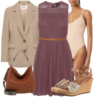 Outfity pro křest Léto s Béžová/Růžová/Khaki/Hnědá Halenkové Body HUNKEMÖLLER "Elegantní letní outfit"