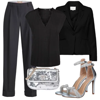 Outfit s Černá Tunika/Halenka Móda Pro Plnoštíhlou VERO MODA "Elegantní letní outfit"