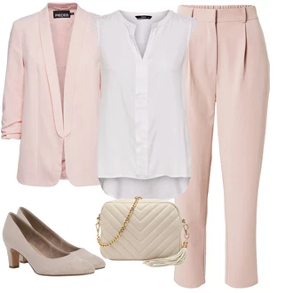 Outfit s Bílá/Šedá/Hnědá Halenka Móda Pro Plnoštíhlou/Halenka a Tunika Tunika Only "Elegantní letní outfit" Outfit s Bílá/Šedá/Hnědá Halenka Móda Pro Plnoštíhlou/Halenka a Tunika Tunika Only "Elegantní letní outfit"