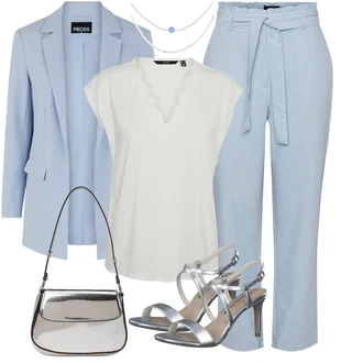 Outfity pro matriční úřad Lehký s Krémová/Bílá Tunika/Halenka Móda Pro Plnoštíhlou/Tričko & Top Móda Pro Plnoštíhlé VERO MODA "Elegantní letní outfit"Look: Styl, Lehký, Mom, Kancelář, Old Money, Příliš oblečený, Univerzitní